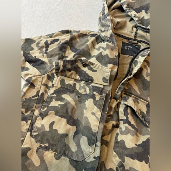 Zara Men Multicolor Camouflage Long Sleeve Pockets Full Zip Hooded Jacket Sz S - Picture 14 of 16